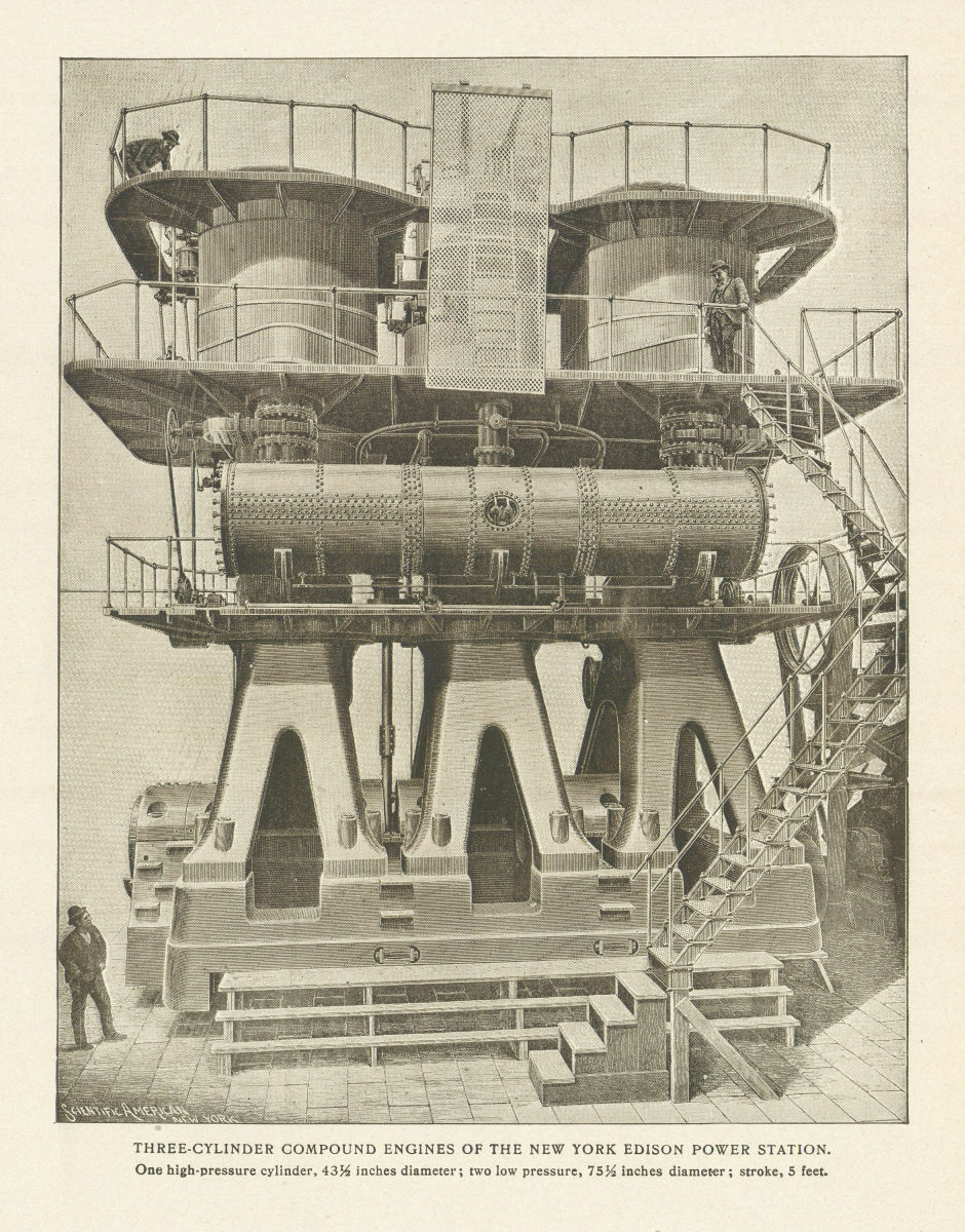 THREE-CYLINDER COMPOUND ENGINES of THE NEW YORK EDISON POWER STATION 1907